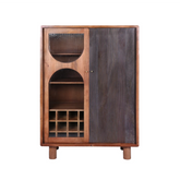 Iconic Designer Wooden 2 Door Glass Drinks Cabinet - Pendle Village Furniture